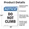 Signmission Do Not Climb, 18 in W x Rectangle, Vinyl Decal OS-2PACK-NS-D-1824-V-11118 - alternate 2